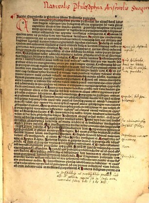 In hoc opere co[n]tinentur totius Philosophie naturalis Paraphrases : adiectis ad littera[m] scholiis occlarate, [&] hoc ordine digeste