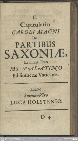 II. Capitulatio Caroli Magni de partibus Saxoniae