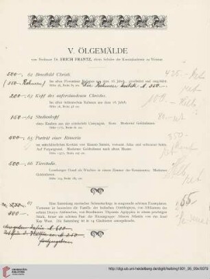 V. Ölgemälde (Nr. 62-67)