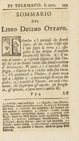 Sommario Del Libro Decimo Ottavo.