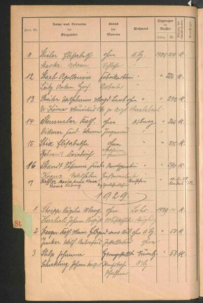 Standesamtsbuch der Stadt Aschaffenburg: Register Eheschließungen 1927 - 1929