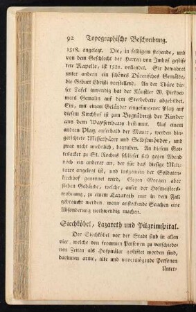 Siechköbel, Lazareth und Pilgrimspital.
