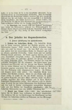 B. Das Zeitalter der Gegenreformation