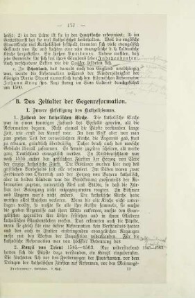 B. Das Zeitalter der Gegenreformation