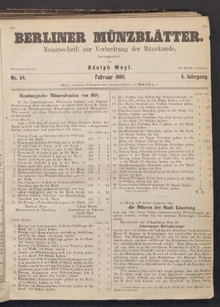 No. 54. Februar 1885