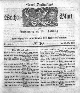 No. 20, Sonnabend, den 14.Mai 1836