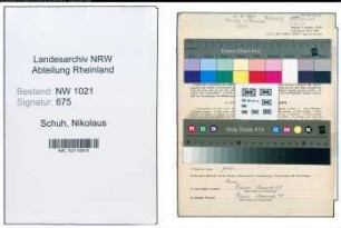 Entnazifizierung Nikolaus Schuh , geb. 05.04.1904 (Formermeister)