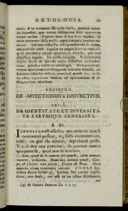 Membrum II. De Affectionibus Disiunctivis