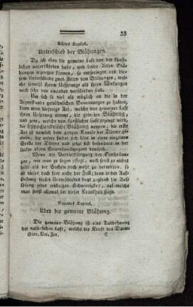 Achtes Kapitel. Unterschied der Blähungen.