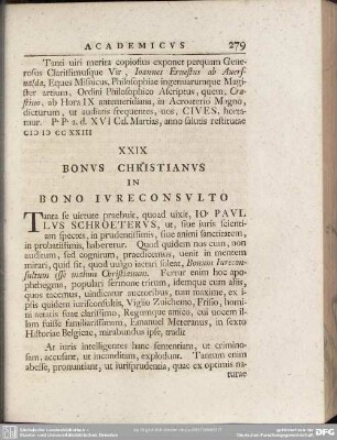XXIX Bonus Christianus In Bono Iureconsulto