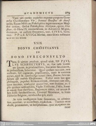 XXIX Bonus Christianus In Bono Iureconsulto