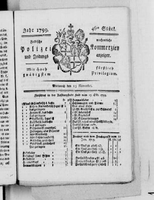 46tes Stück, Ausgabe vom 13. November 1799