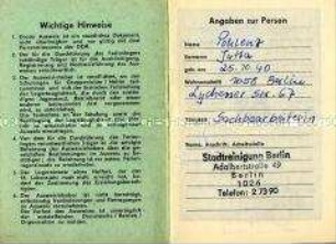 Gruppenleiter-Ausweis für Ferienlager der DDR