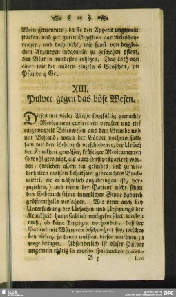 XIII. Pulver gegen das böse Wesen