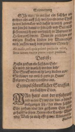 Exempel schrecklicher Straffen des falschen Eides.