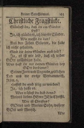 Christliche Fragstücke.