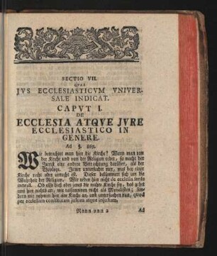 Sectio VII. Quae Ius Ecclesiasticum Universale Indicat