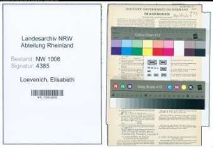 Entnazifizierung Elisabeth Loevenich , geb. 07.09.1897 ()