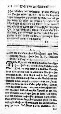 Ueber das Studium des Alterthums.