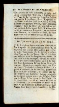De l'Orient & des Croisades.