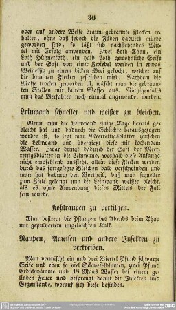 Raupen, Ameisen und andere Insecten zu vertreiben