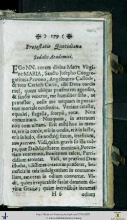 Protestatio Quotidiana Sodalis Academici.