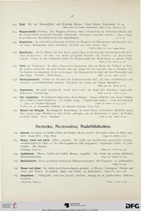 Bestecke, Necessaires, Nadelbüchschen (Nr. 642-727)