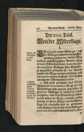 Der XXIII. Titul. Von der Widerklage.