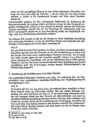 2. Ausdehnung der Unfallsituation in örtlicher Hinsicht