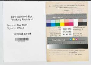 Entnazifizierung Ewald Rothaupt, geb. 18.11.1891 (Steuersekretaer)