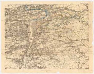 Bebauungsplan Prag und Umgebung Projekt I, nordöstliche Region. Südlicher Teil: Teilblatt Sektion 3953/3, Messtischkarte, Übersichtsplan 1:25000