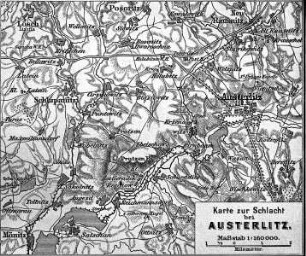 Geographische Karte zur Schlacht bei Austerlitz