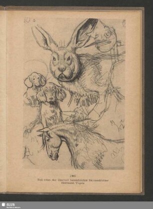 1902, Teil eines der übervoll bezeichneten Skizzenblätter Hermann Vogels