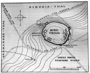Ergänzter Plan der Burg Troja mit Umgebung