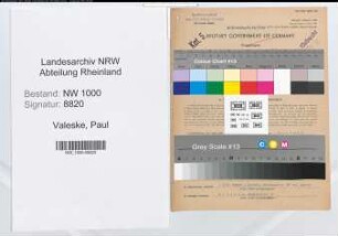 Entnazifizierung Paul Valeske, geb. 15.08.1888 (Amtsrat)