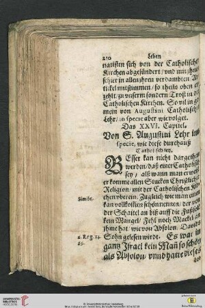 Das XXVI. Capitel