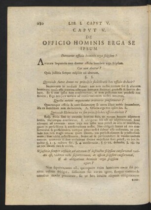 Caput V. De Officio Hominis Erga Se Ipsum.