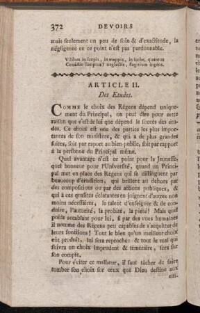 Article II. Des Etudes.