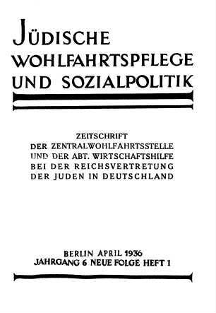 Jüdische Wohlfahrtspflege und Sozialpolitik