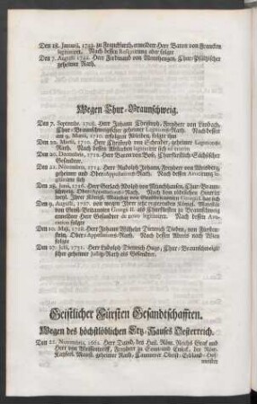 Geistlicher Fürsten Gesandtschafften