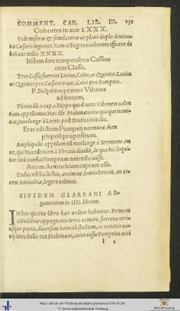 Eiusdem Glareani argumentum in IIII. librum [de bello Alexandrino]