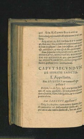 Caput Secundum. De Spiritu Sancto.