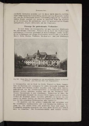 Fürsorge für geisteskranke Verbrecher.