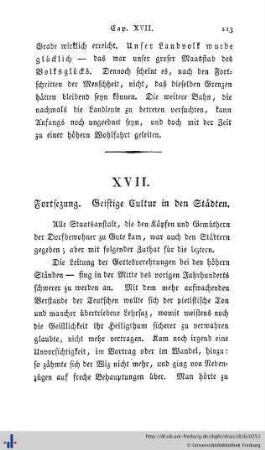 XVII. Fortsetzung: geistige Kultur in den Städten