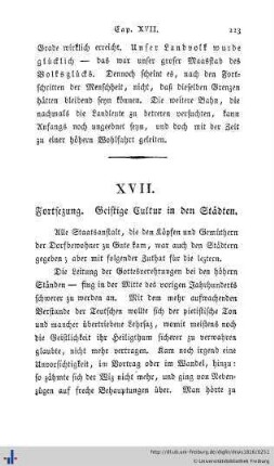 XVII. Fortsetzung: geistige Kultur in den Städten
