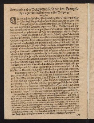 8v-14v, Gravamina oder Beschwernüsse...