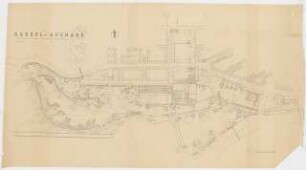 Bundesgartenschau 1955, Kassel: Entwurfsplan 1:1000: Vorschlag mit Theaterflachbau