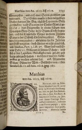 Matthias von An. 1612. biß 1619.