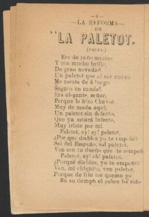 La Reforma de "La Paletot". : (Danza.)