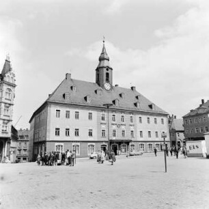 Annaberg, Rathaus : Annaberg-Buchholz, Markt 1. Blick zum Rathaus